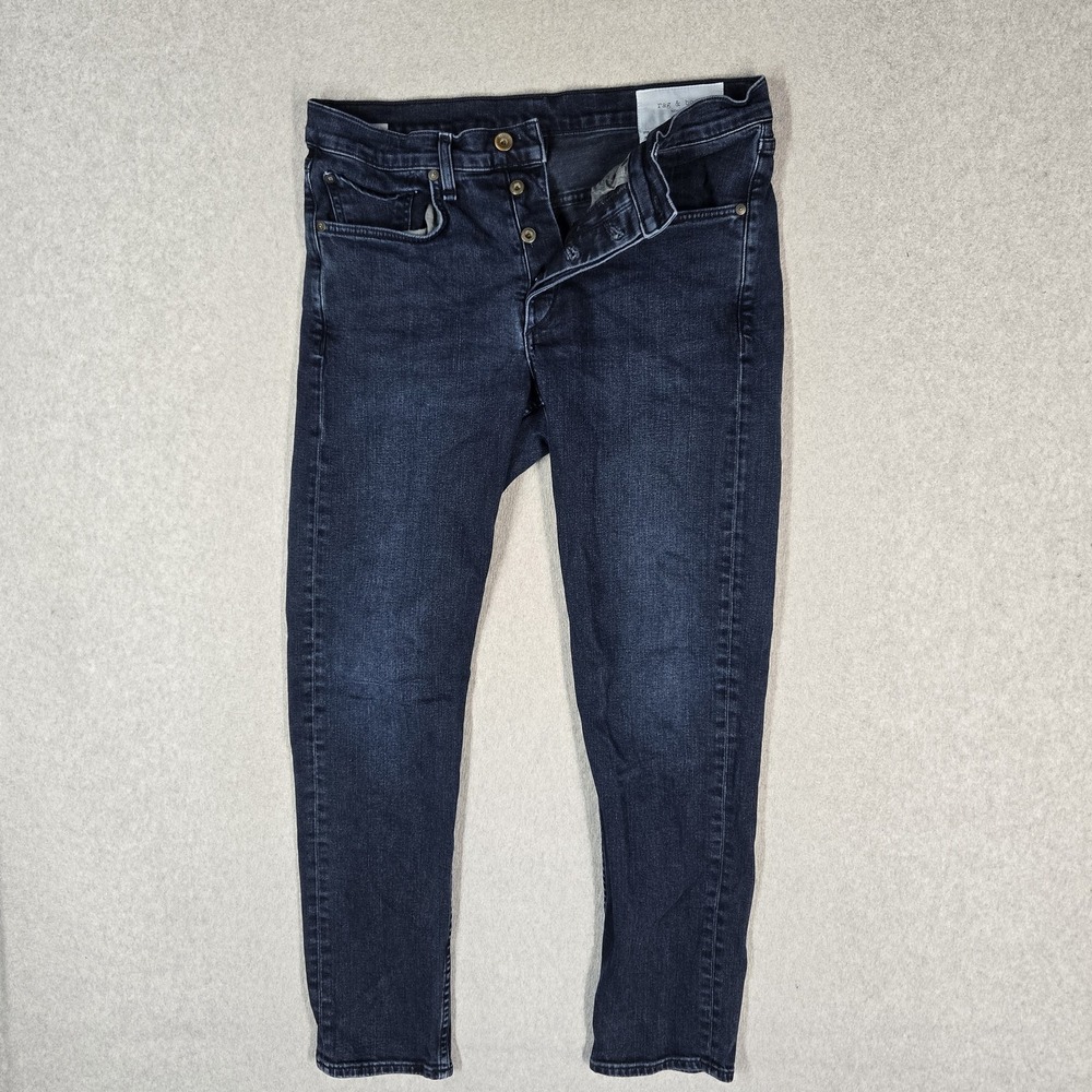 Rag & Bone Men Jeans 31W 30L Dark Blue Denim Bayview Fit Two Fit 2 Slim